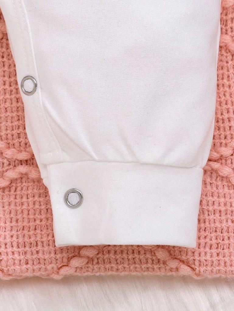 Baby White And Pink Christmas Jumpsuit