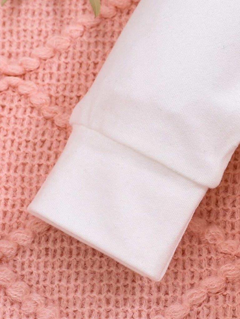 Baby White And Pink Christmas Jumpsuit