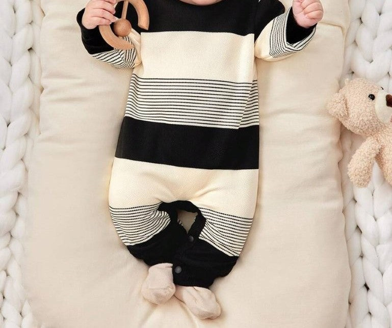 Baby Knit Striped Jumpsuit