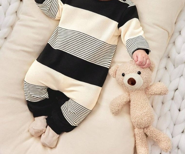 Baby Knit Striped Jumpsuit