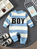 Baby Boy Stripe Pattern Jumpsuit