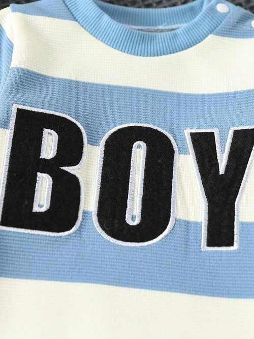 Baby Boy Stripe Pattern Jumpsuit