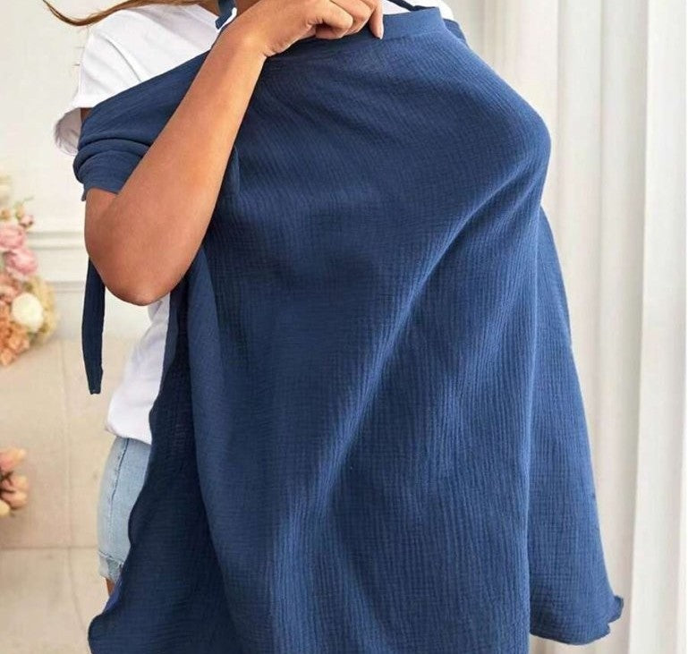 Baby Cotton Royal Blue Nursing Cover