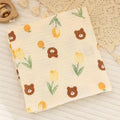 Baby Tulip Bear Muslin Blanket