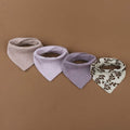 100% Cotton Stylish Bandana Bibs 4 Piece Mauve