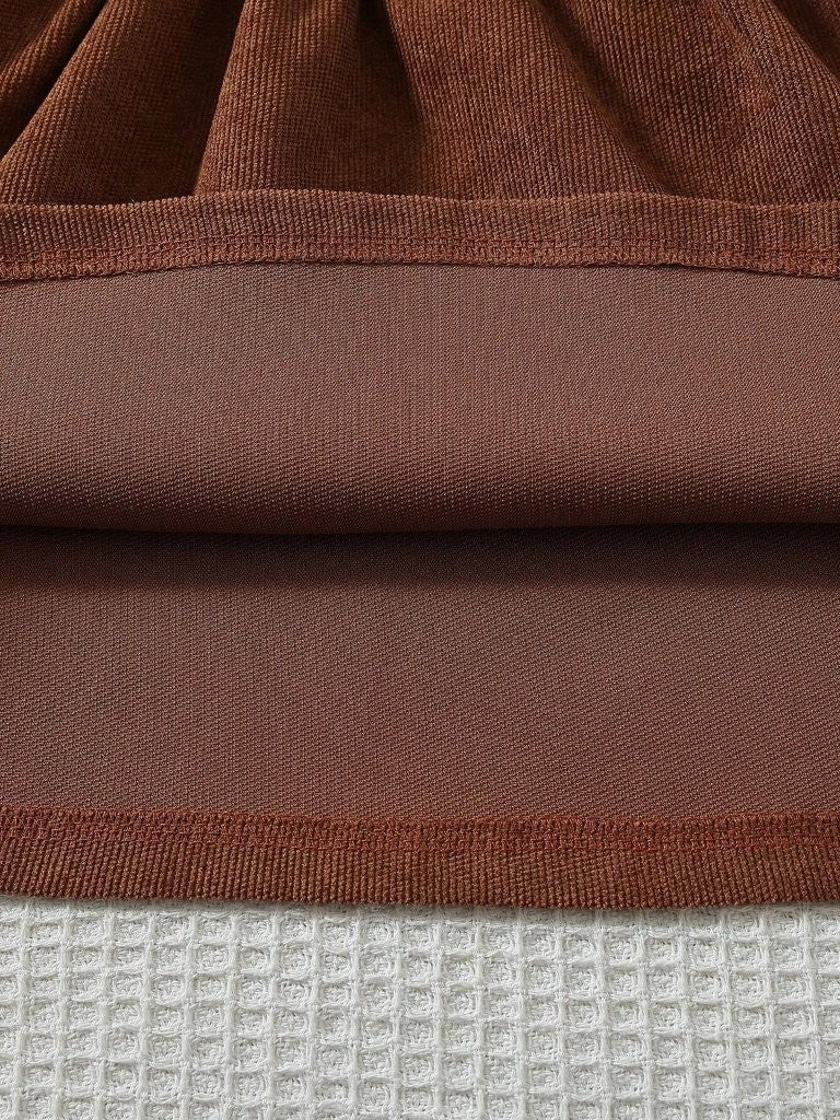 Baby Corduroy Front Bow Dress Baby Camel