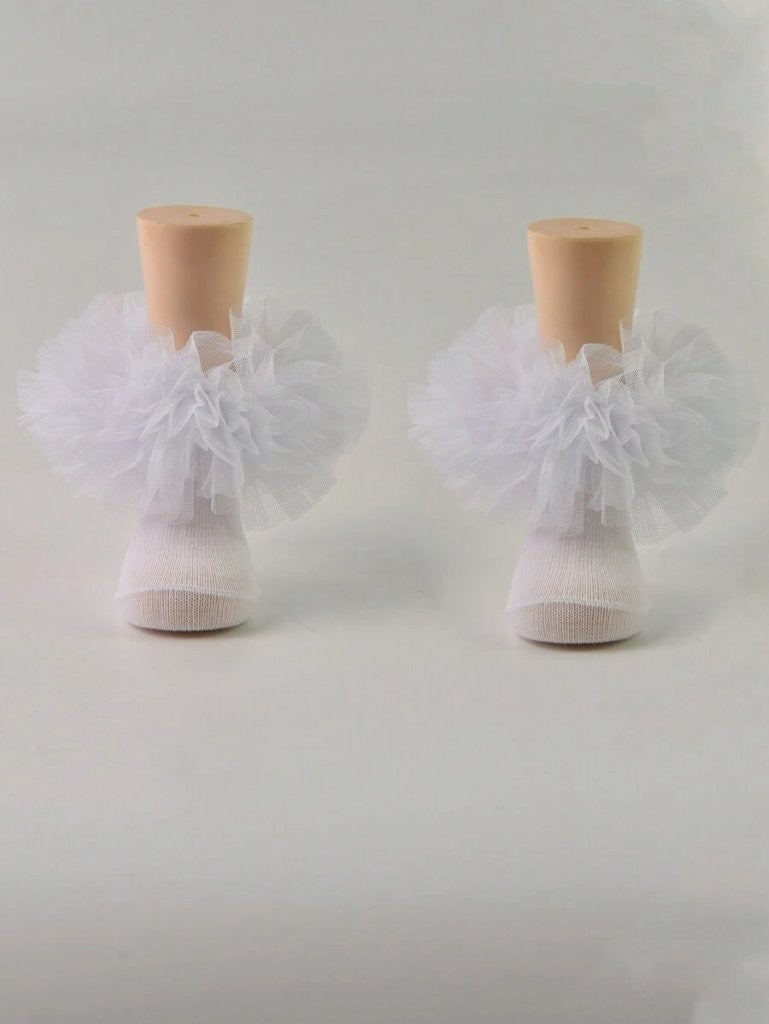 Baby Princess Ankle Socks White 0-6 Months