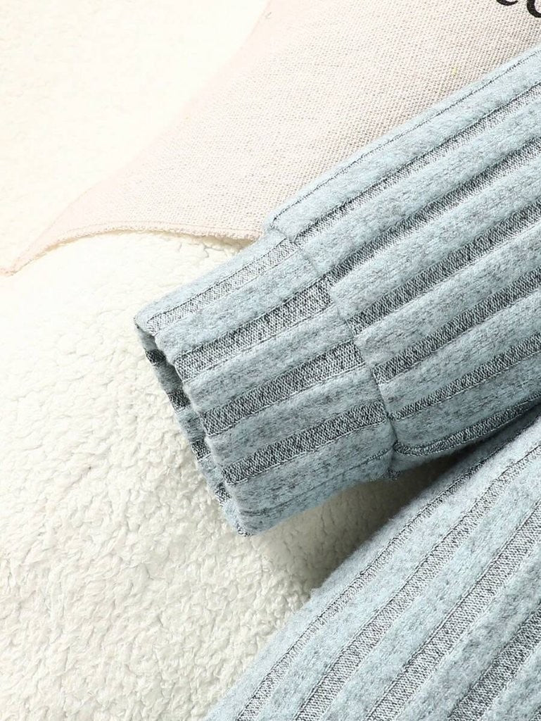 Baby Green Stripe Fleece Jumpsuit With Beanie