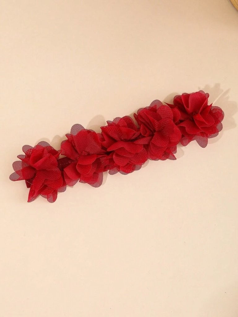 Baby Flower Headband Burgundy