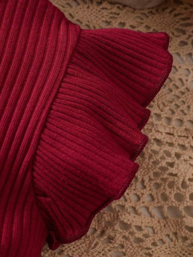 Baby Burgundy Butterfly Mesh Dress