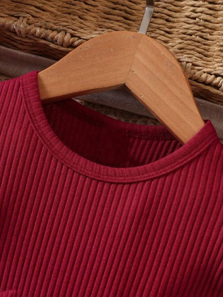 Baby Burgundy Butterfly Mesh Dress