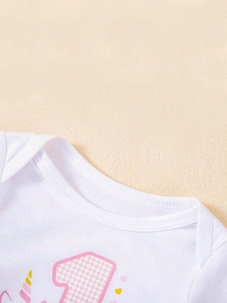 Baby One Year Old Birthday Set Gold Pink