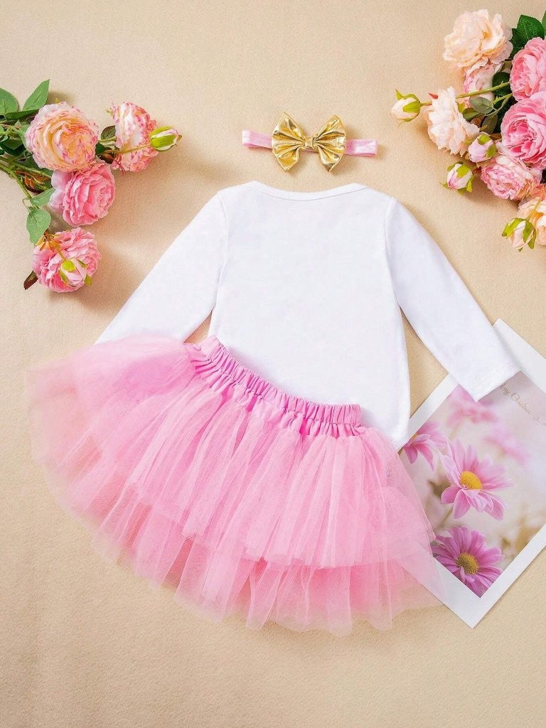 Baby One Year Old Birthday Set Gold Pink