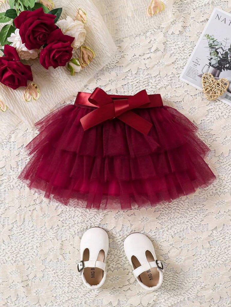 Baby Burgundy Tulle Skirt