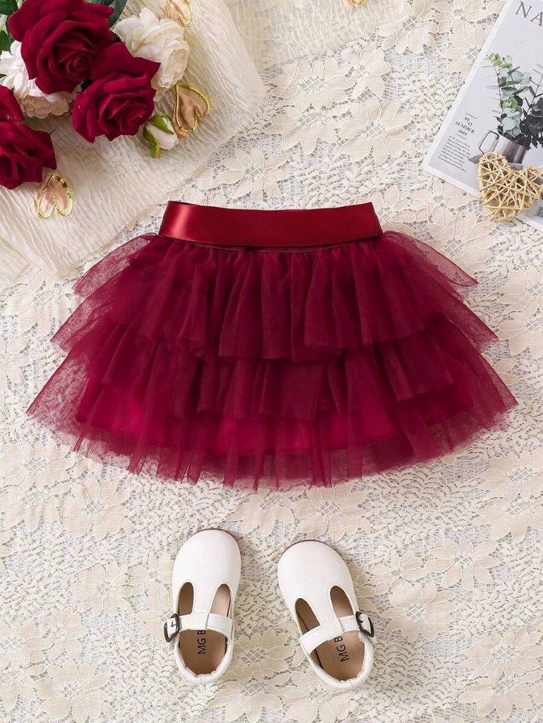 Baby Burgundy Tulle Skirt