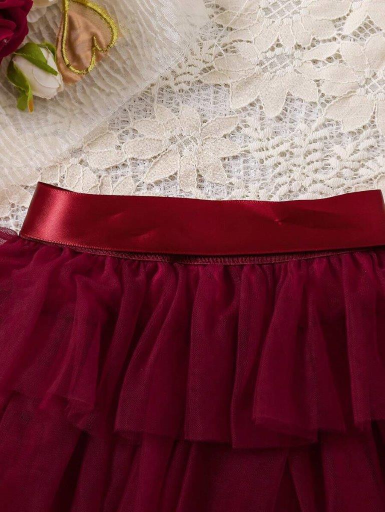 Baby Burgundy Tulle Skirt