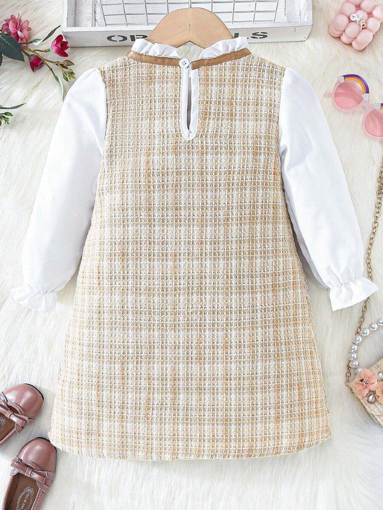 Toddler Girls Elegant Frilled Bow Dress