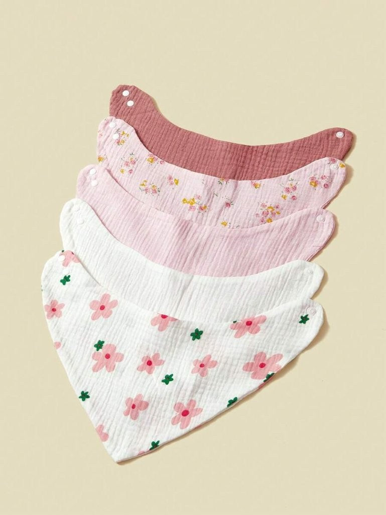 100% Cotton Stylish Bandana Bibs 5 Piece