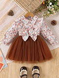 Baby Vintage Collar Button Floral Dress