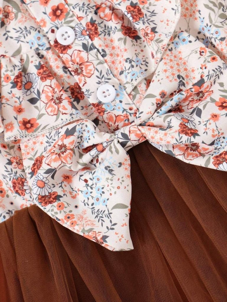 Baby Vintage Collar Button Floral Dress