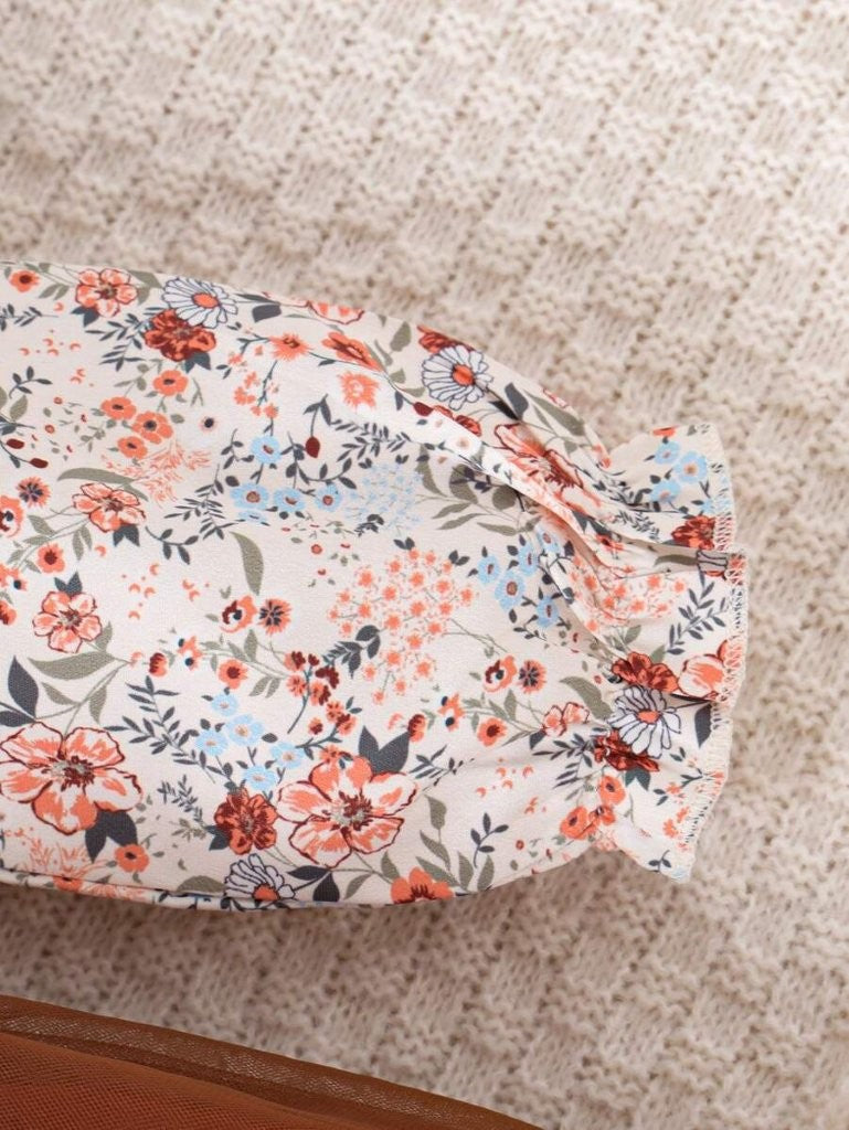 Baby Vintage Collar Button Floral Dress