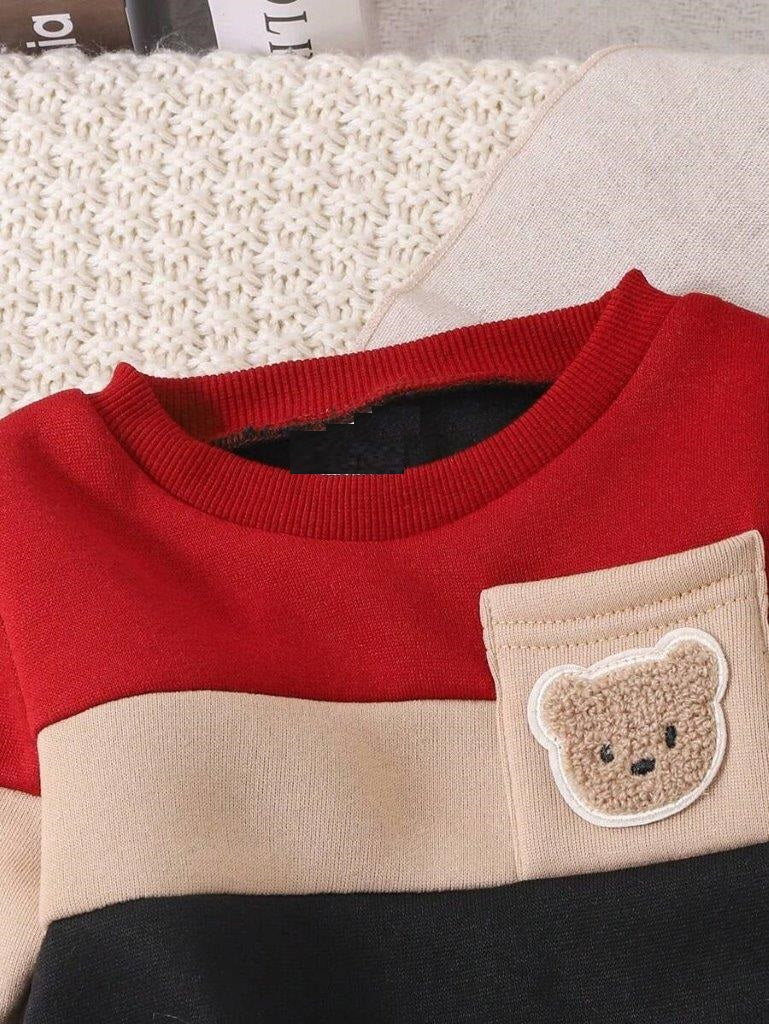 Baby Teddy Pocket Pullover And Pants Set