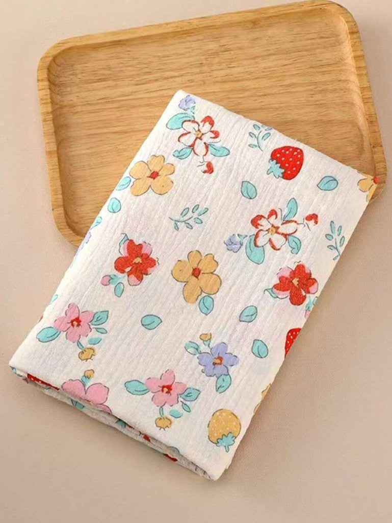 Baby Strawberry Flower Muslin Blanket