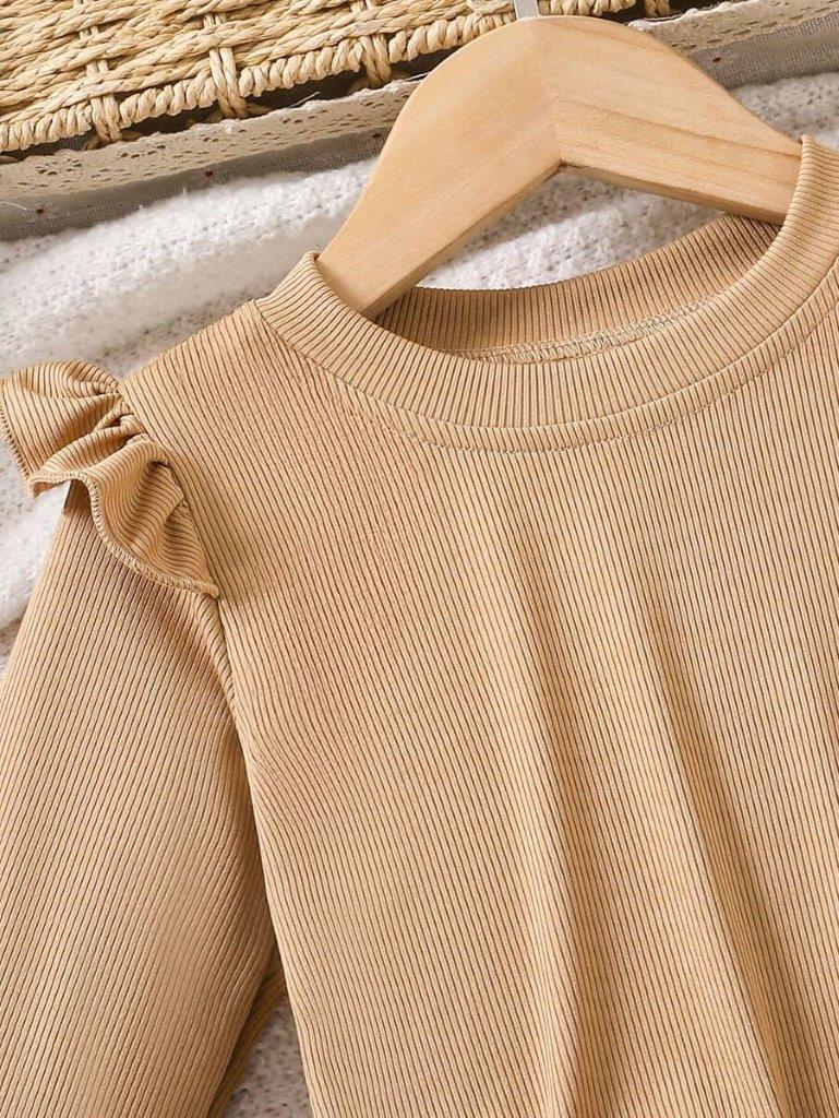 Toddler Girls Khaki Pattern Mesh Dress