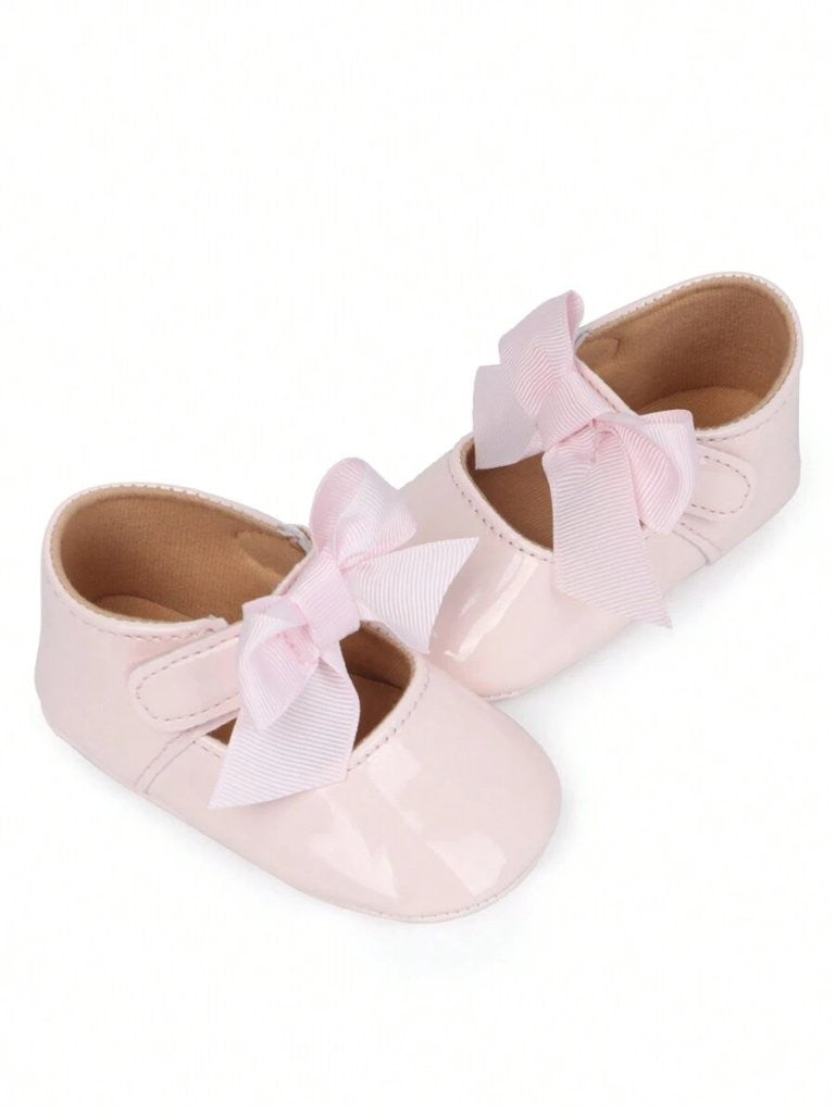 Baby Shiny Bow Flats Pink
