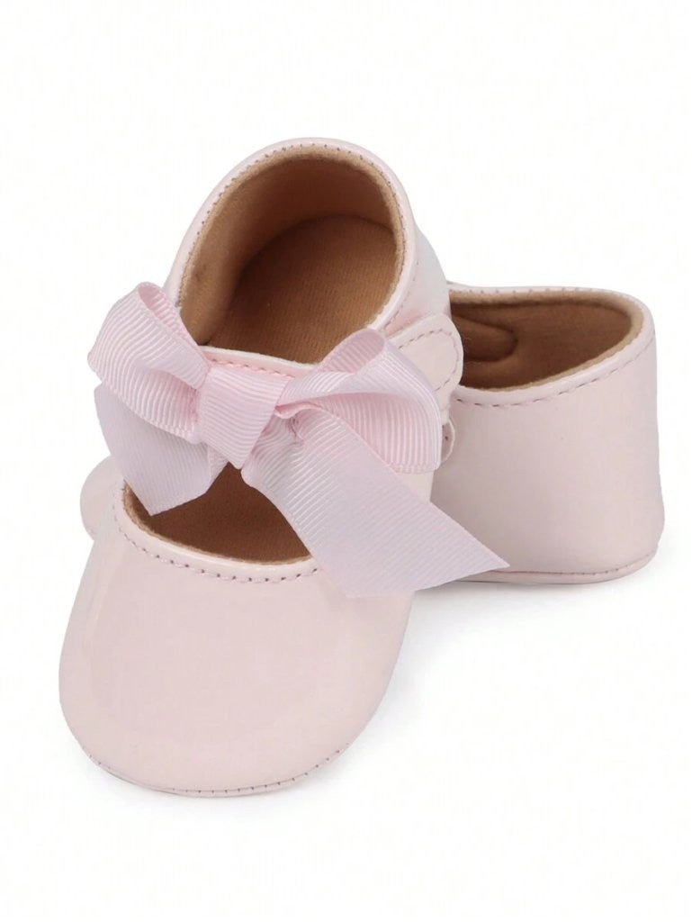 Baby Shiny Bow Flats Pink