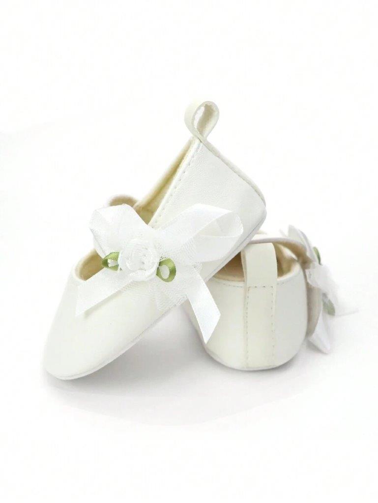 Baby Rose Princess Flats White