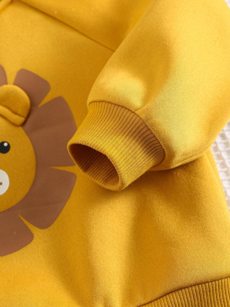 Baby Lion Character 3D Ear Pullover