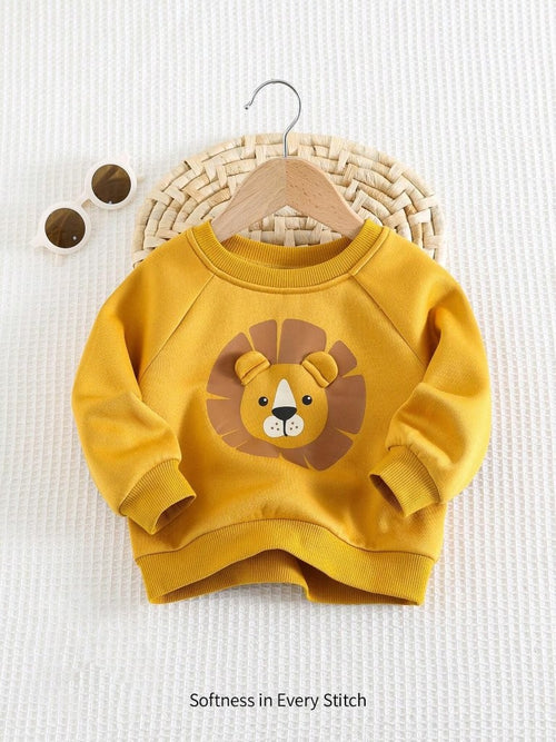 Baby Lion Character 3D Ear Pullover
