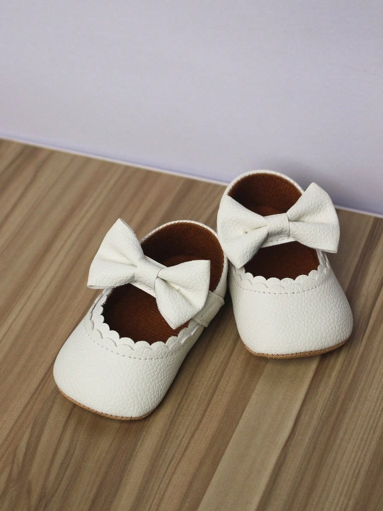 Baby Cute Mary Jane White Flats White