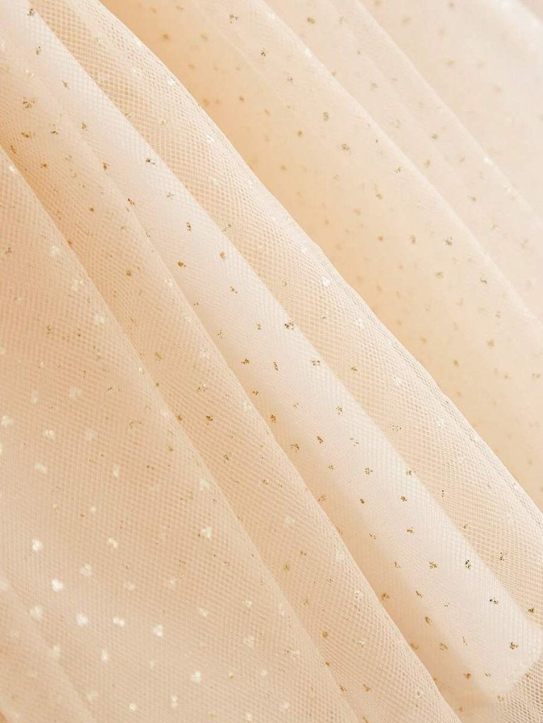 Baby Apricot Glitter Side Bow Dress