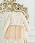 Baby Apricot Glitter Side Bow Dress