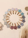 2 Piece Glitter Flower Hair Clips