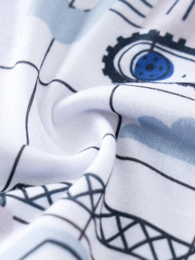 Baby Construction Vehicle Print Romper