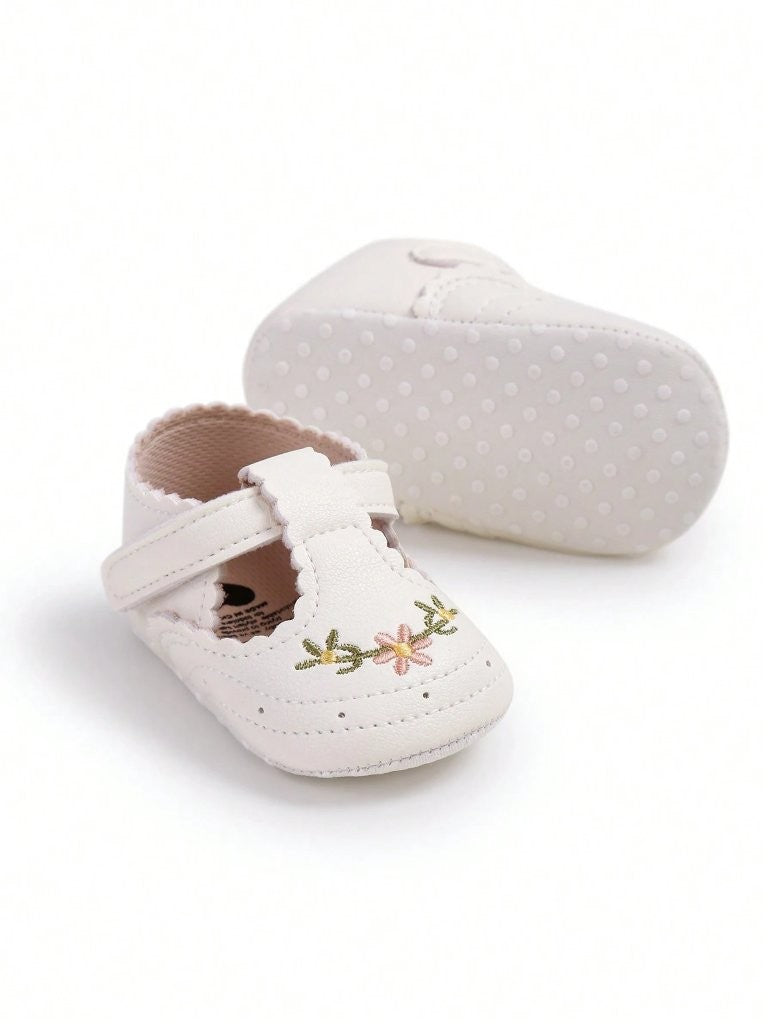 Baby Mary Jane Flower Print leather Flats
