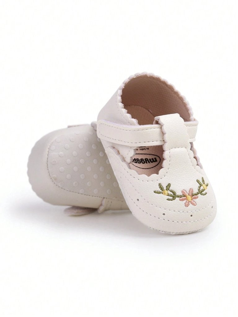 Baby Mary Jane Flower Print leather Flats