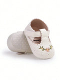 Baby Mary Jane Flower Print leather Flats