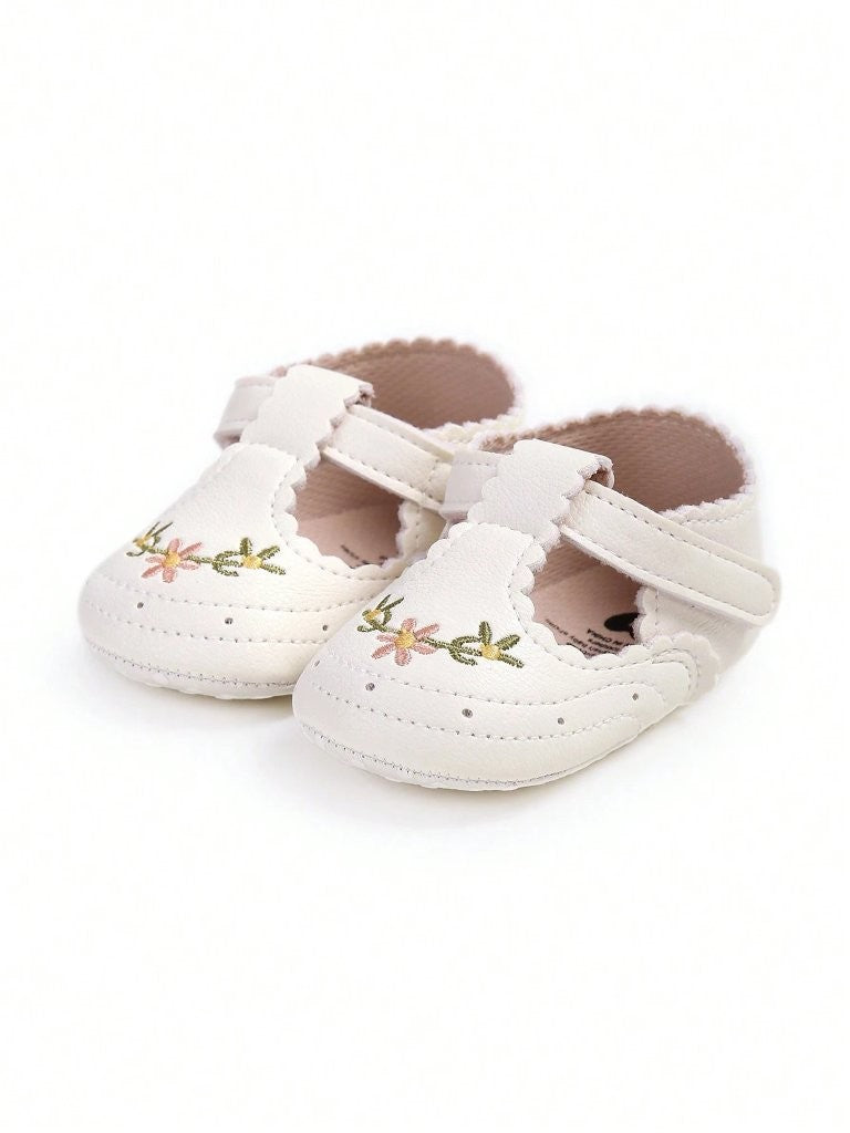 Baby Mary Jane Flower Print leather Flats