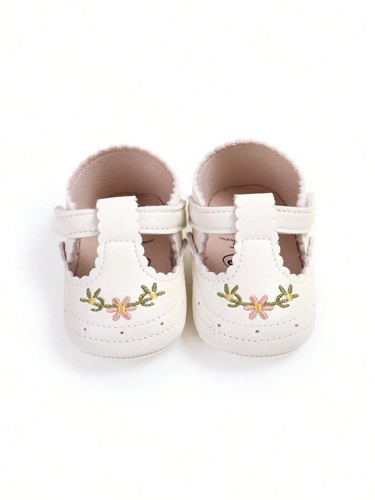 Baby Mary Jane Flower Print leather Flats