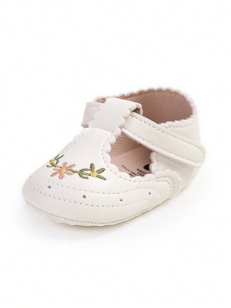 Baby Mary Jane Flower Print leather Flats