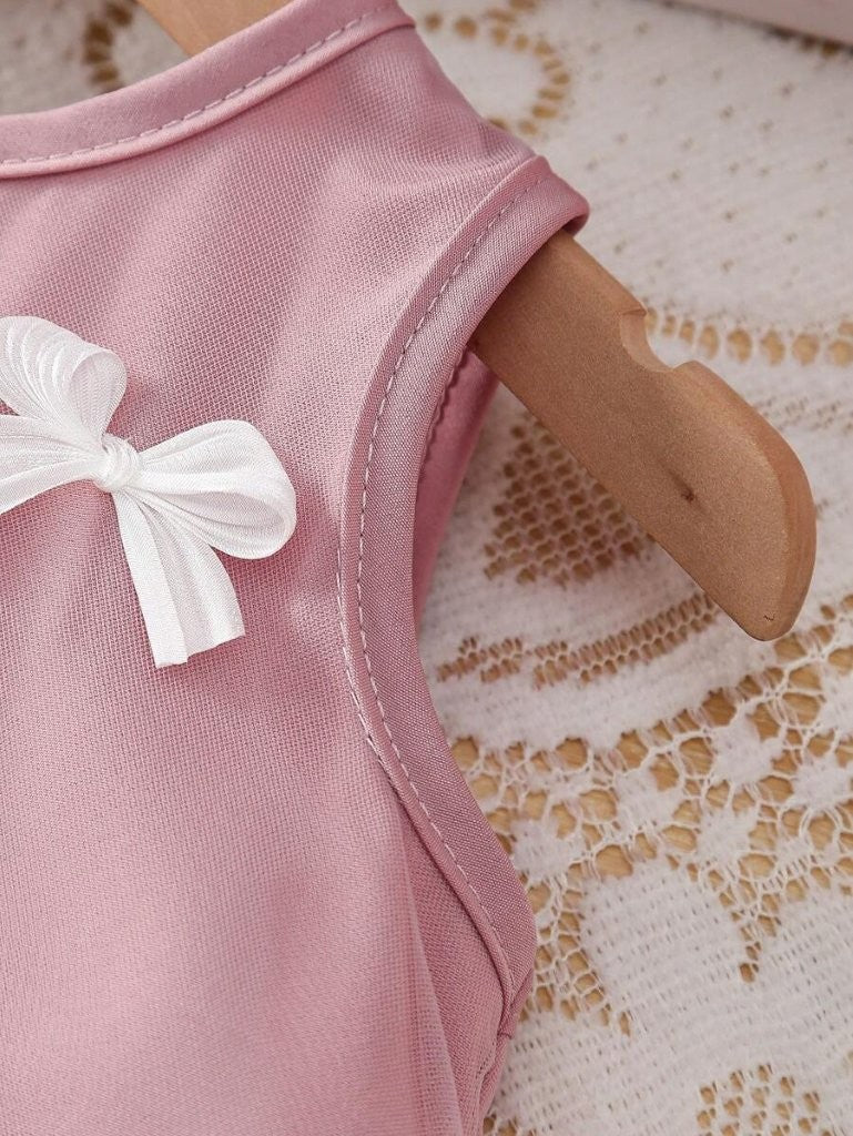 Baby Bow Ruffles Tulle Sleeveless Dress