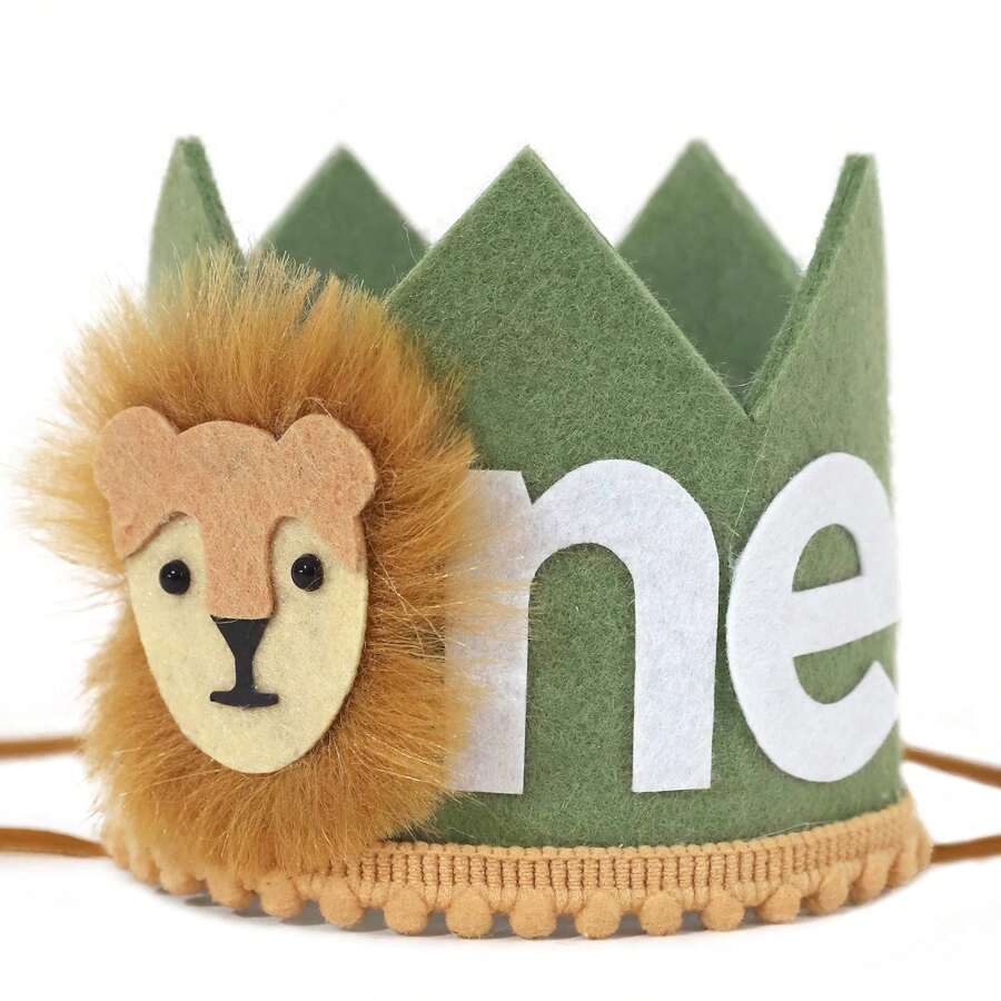 Baby 1st Birthday Lion Party Crown