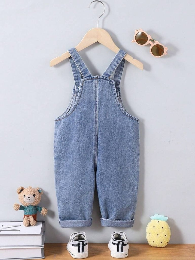 Baby Teddy Pocket Denim Dungaree