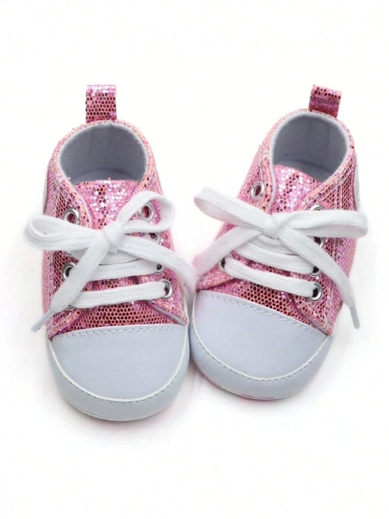 Baby Shiny Pink Bear Sneakers