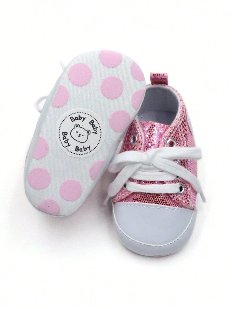Baby Shiny Pink Bear Sneakers