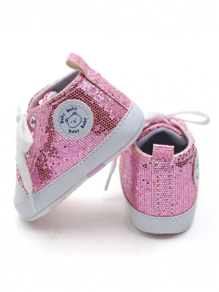 Baby Shiny Pink Bear Sneakers